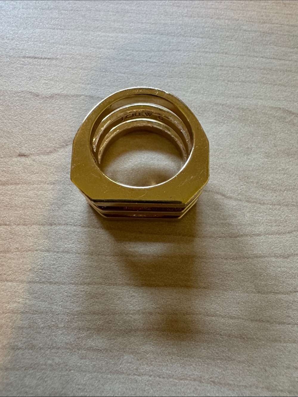 J. Crew Gold Geometric Cocktail ring, size 6